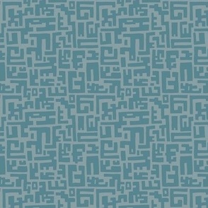 Maze - Dusty blue and light teal
