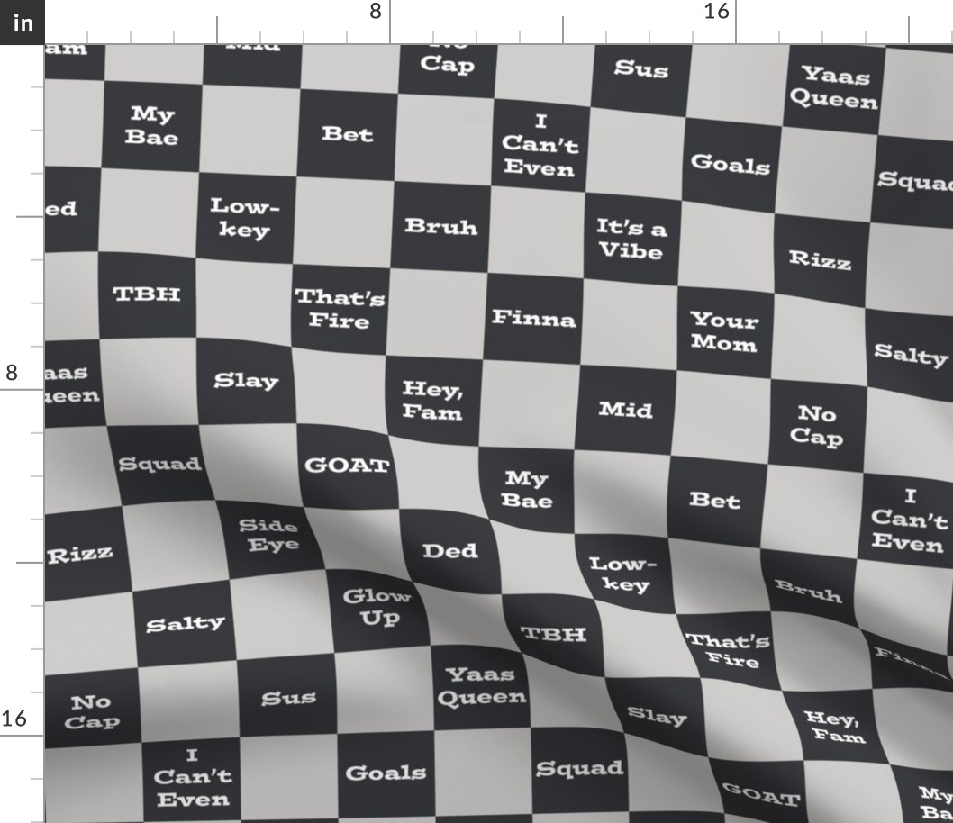 Slang Checkerboard in Gray and Black