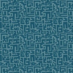 Modern Maze - teal and blues