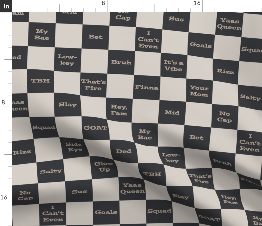 Slang Checkerboard in Beige and Black