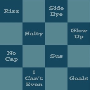 Slang Checkerboard in Teal and dark Teal