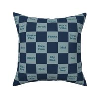 Slang Checkerboard in Blue-gray and Navy