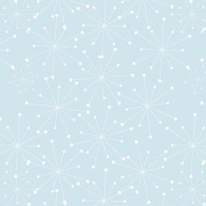Snowflakes, White on Blue