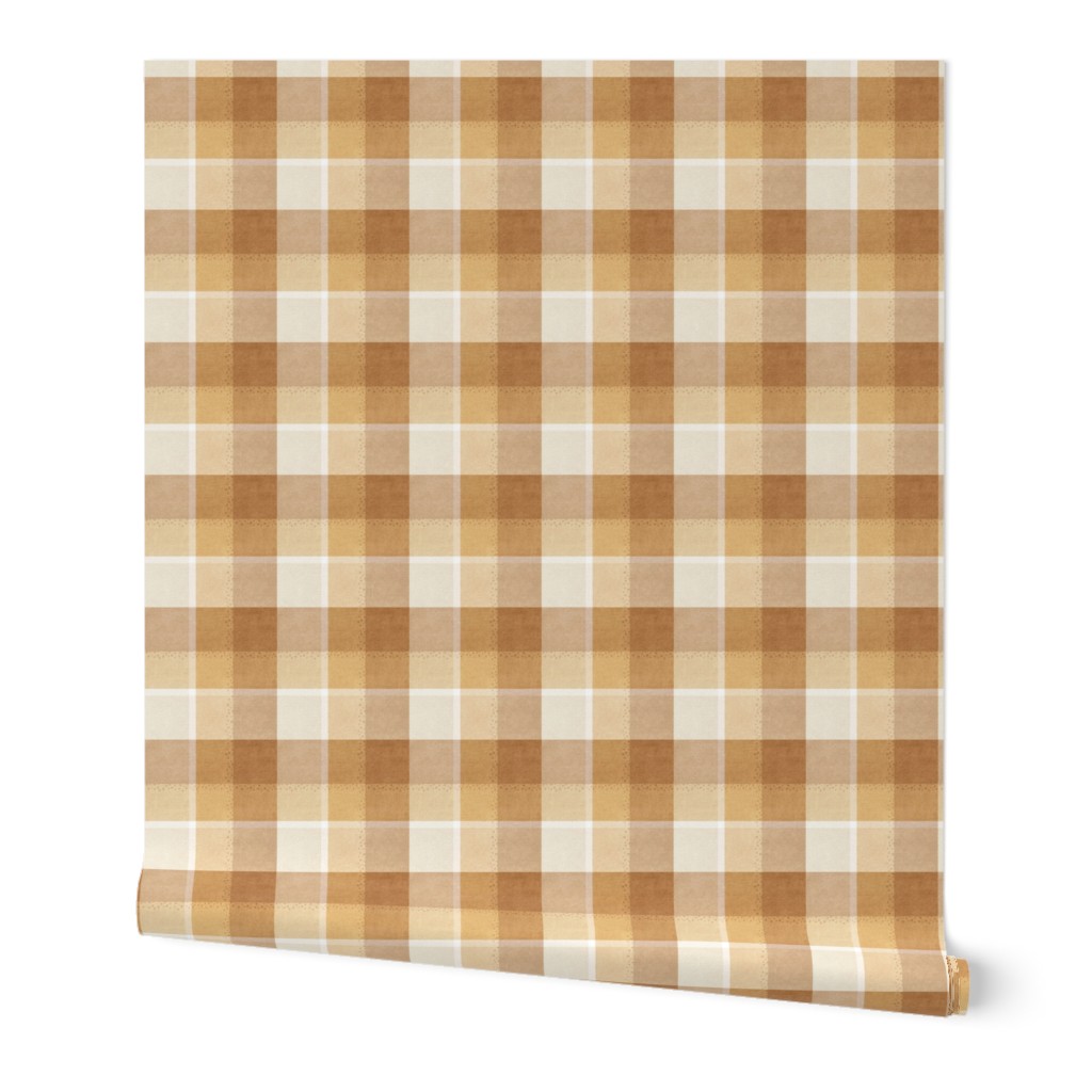 Earthy Brown Plaid with Dots