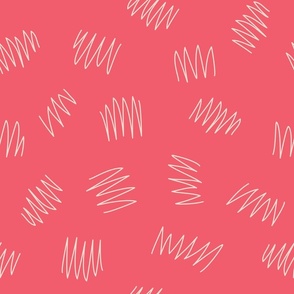 Hand-drawn Squiggles in Radiant Red Pink // Med