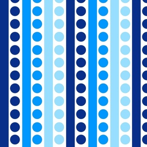 Three shades of blue stripes and dots - bedding - home decor - minimalist  - monochrome 
