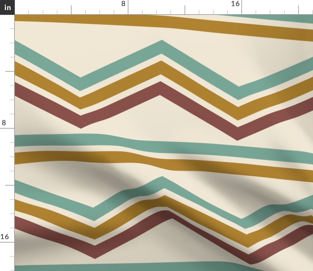 70s Inspired Vintage Chevron Stripes Large Scale