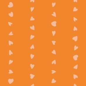 M | Love Heart Vertical Stripes in Pumpkin Orange Monotone Cute Kids Valentine and Halloween Basic Blender