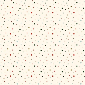 Festive Holiday Polka Dots on Light Cream Small Scale