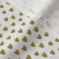 Medium Scale - Hand Drawn Valentine Hearts - Olive Green Hearts on White