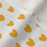 Large Scale - Hand Drawn Valentine Hearts - Buttercup Yellow Hearts on White