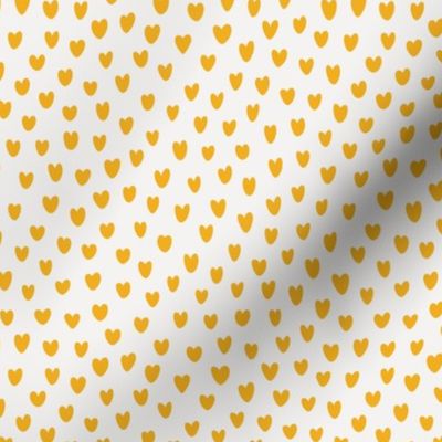 Medium Scale - Hand Drawn Valentine Hearts - Buttercup Yellow Hearts on White