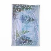 Winter wonderland watercolor painting art towel