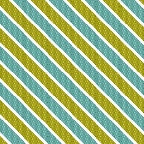 Retro textured stripe  - olive and teal