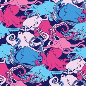 Octopus Pattern - Pink & Blue