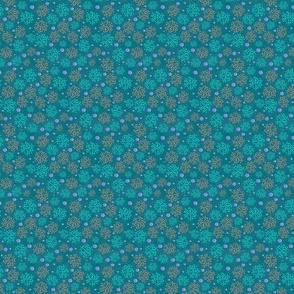 Teal orange accents, abstract, geometric, purple dots,  green, whimsical, circles, home decor 4"
