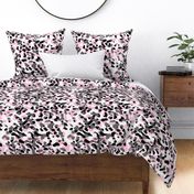 Pink, black, white and Gray Camo Abstract
