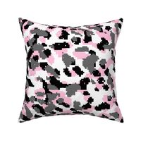 Pink, black, white and Gray Camo Abstract