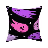 Halloween Ghosties Purple Pink Black BG Rotated - XL Scale