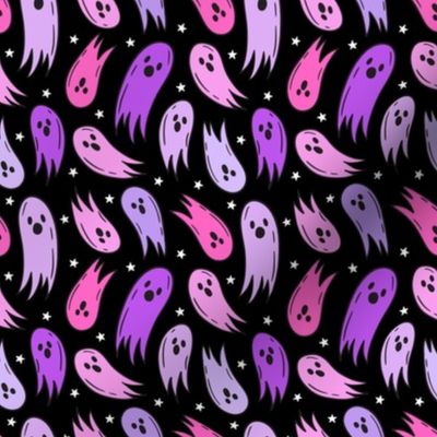 Halloween Ghosties Purple Pink Black BG - XS Scale