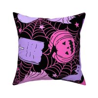 Happy Halloween Purple Pink Black Rotated - XL Scale