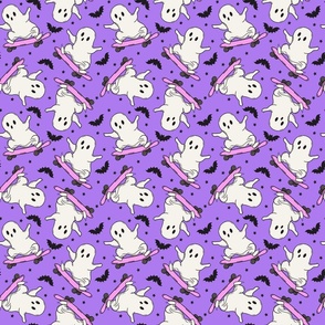 Skateboarding Ghosts Purple BG - Small SCale