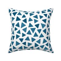 monochrome watercolor irregular triangles // normal scale 0005 D // single-color blue teal azure abstract geometric