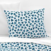 monochrome watercolor irregular triangles // normal scale 0005 D // single-color blue teal azure abstract geometric