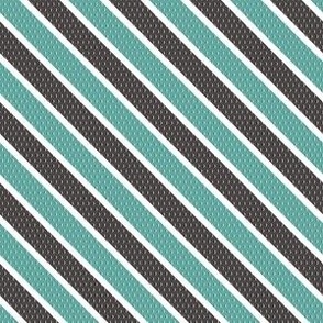 Retro textured stripe - charcoal and teal 
