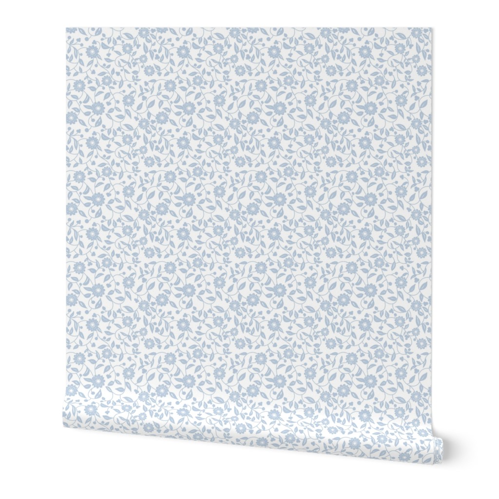 Fog blue flowers on a white background - small scale