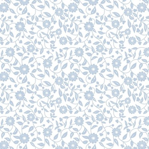 Fog blue flowers on a white background - small scale