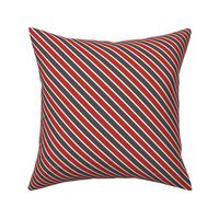 Retro textured stripe - charcoal and poppy red