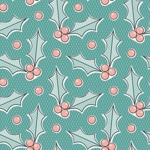 Holly - sea glass and rose pink on teal