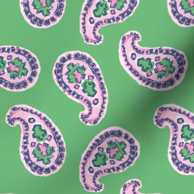 Paisley in Pink and Green