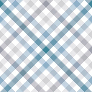 medium scale diamond gingham - light blue gray