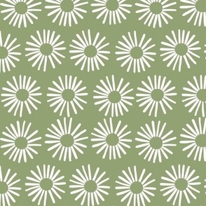 abstract line flowers with light leaf green colour  forming a radial sun like pattern