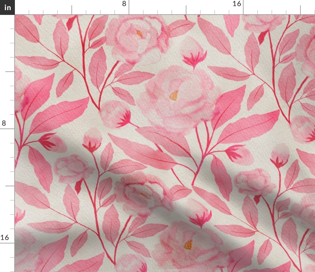 French country rose pink//watercolour// Large scale