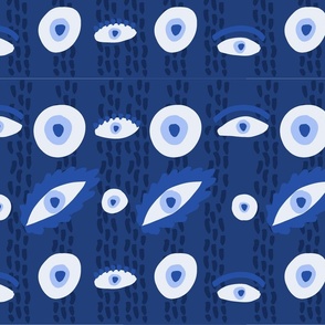 Blue Evil Eye Pattern 