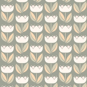 Mid Century Modern Vintage Tulip neutral grey 6 medium scale by Pippa Shaw