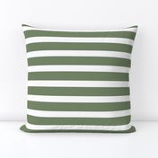 Barre Stripe - Sage Stone and White Horizontal Stripe - Large