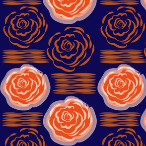 orange roses in a row 12"