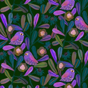 Jumbo - A Little Bird once said_forest GREEN purple pink