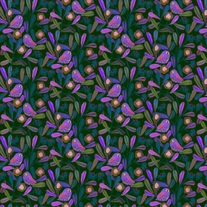mini micro - A Little Bird once said_forest GREEN purple pink