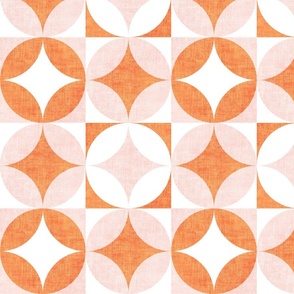 Mid Mod Geometric - textured pink and orange