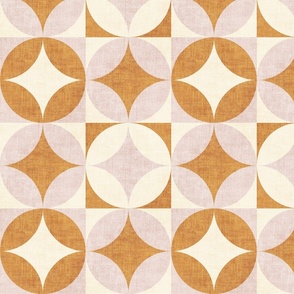 Mid Mod Geometric - muted pink and gold