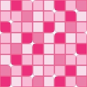 Checkered - Small - Mirrorball - Retro Pink - Home Decor - Barbie - Tween - Kids - Teens - Girls - Squares - Sheet - pillow ©designsbyroochita
