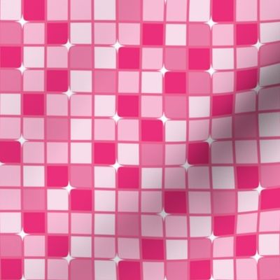 Ditsy - Mirrorball - Retro Pink - Home Decor - Barbie - Tween - Kids - Teens - Girls - Squares - Sheet - pillow ©designsbyroochita