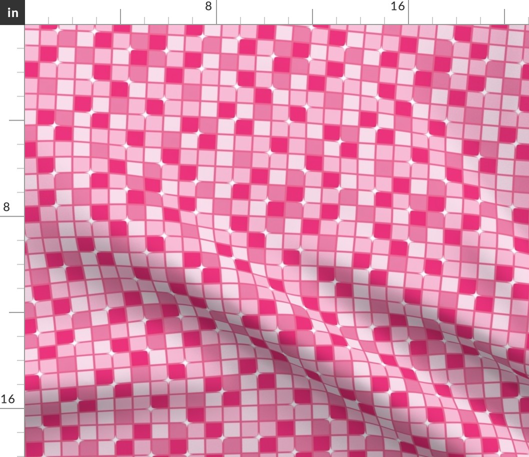 Ditsy - Mirrorball - Retro Pink - Home Decor - Barbie - Tween - Kids - Teens - Girls - Squares - Sheet - pillow ©designsbyroochita