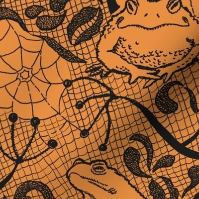 Gothic Toad Lace Black on Orange