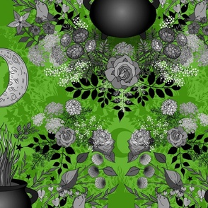 Witch's Garden Under the Moon (Green large scale)   